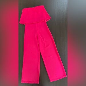 DO+BE Strapless Wide-Leg Jumpsuit in Hot Pink